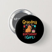Badge Rond 5 Cm Grand-Mère De L'Anniversaire Fille Capybara Famill (Devant & derrière)
