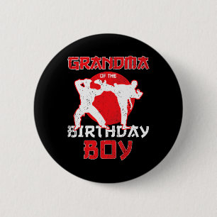 Badge Rond 5 Cm Grand-Mère De L'Anniversaire Karate Taekwondo Boy