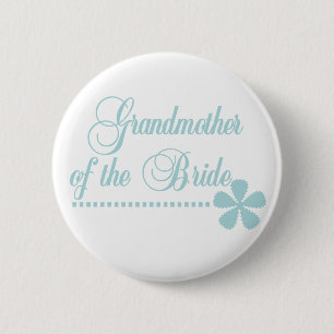 Badge Rond 5 Cm Grand-mère de l'élégance de Teal de jeune mari