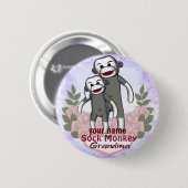 Badge Rond 5 Cm Grand-mère de singe de Sock (Devant & derrière)