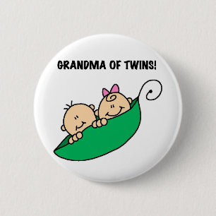 Badge Rond 5 Cm Grand-mère de Twins Peas dans un Pod Tshirts et ca