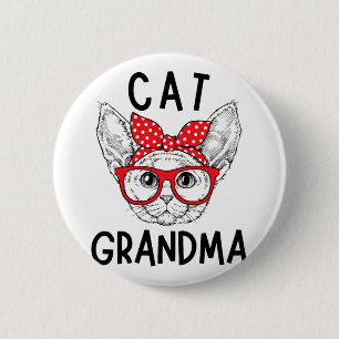 Badge Rond 5 Cm Grand-mère Devon Rex Amoureux de les chats Chat Na