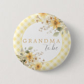 Badge Rond 5 Cm Grand-mère du Baby shower jaune à être (Devant)