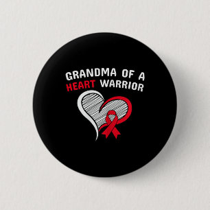 Badge Rond 5 Cm Grand-mère d'un guerrier du coeur Sensibilisation