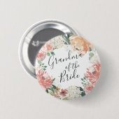 Badge Rond 5 Cm Grand-mère florale de la mariée (Devant & derrière)