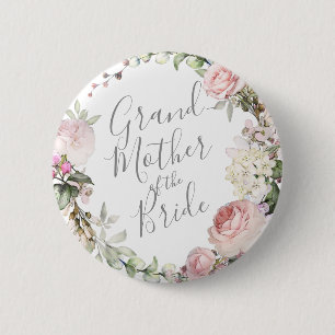 Badge Rond 5 Cm Grand-mère florale de printemps du bouton de mari