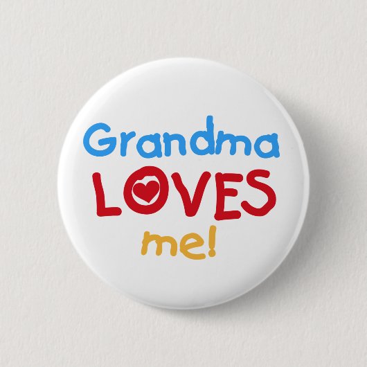 Badge Rond 5 Cm Grand-mère m'aime T-shirts et cadeaux (Devant)
