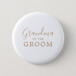 Badge Rond 5 Cm Grand-mère or minimaliste de la Fête des mariées G