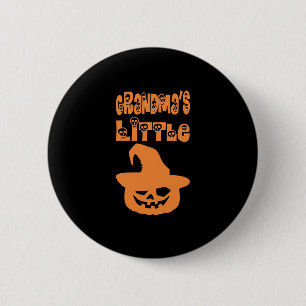 Badge Rond 5 Cm Grand-Mère Petit Citrouille Halloween