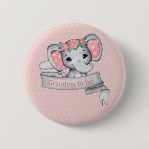 Badge Rond 5 Cm Grand-mère pour être bébé fille douche mignonn
