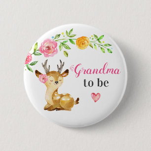 Badge Rond 5 Cm Grand-mère pour être la nouvelle mamie Baby Girl S