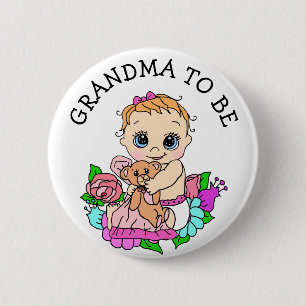 Badge Rond 5 Cm Grand-mère pour être le Baby shower de la fille