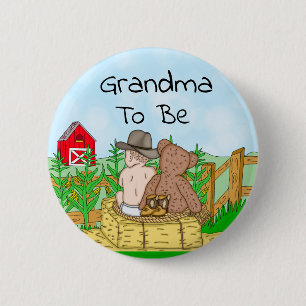Badge Rond 5 Cm Grand-mère pour être le Baby shower du garçon