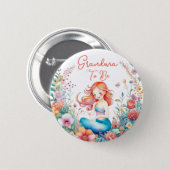 Badge Rond 5 Cm Grand-mère pour être un Baby shower de sirène (Devant & derrière)