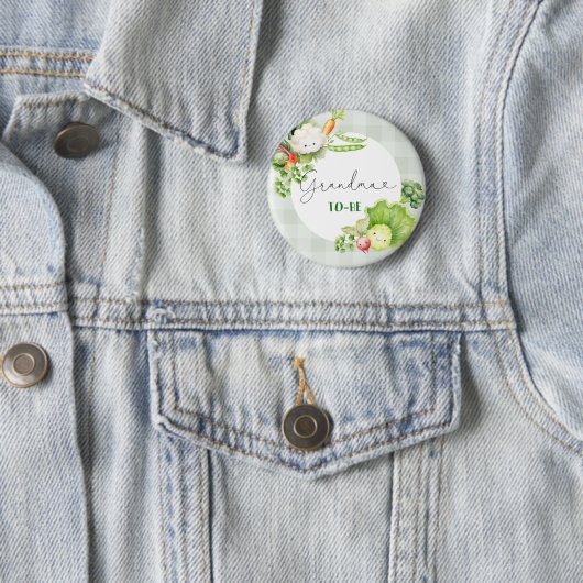Badge Rond 5 Cm Grand-mère pour légumes pour bébé cultivé localeme (En situation)