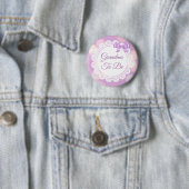 Badge Rond 5 Cm Grand-mère pourpre pour être Baby shower (En situation)