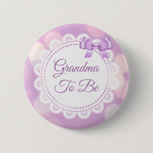 Badge Rond 5 Cm Grand-mère pourpre pour être Baby shower