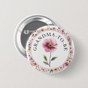 Badge Rond 5 Cm Grand-mère rose florale à être bouton - Dusty Wild