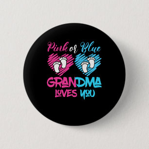 Badge Rond 5 Cm Grand-Mère Rose Ou Bleu Vous Aime Genre Bébé Révél