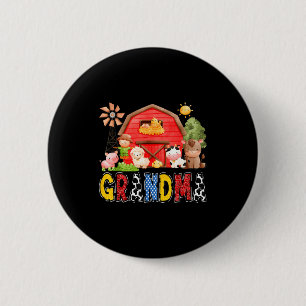 Badge Rond 5 Cm Grand-mère Rouge Ferme Vache Anniversaire Garçon F