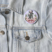 Badge Rond 5 Cm Grand-mère Singe Chaussette (En situation)