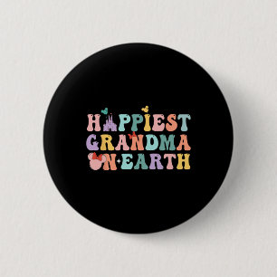 Badge Rond 5 Cm Grand-mère super la plus heureuse sur Terre