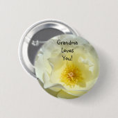 Badge Rond 5 Cm Grand-mère vous aime ! Boutons cadeaux Fleur Rose (Devant & derrière)