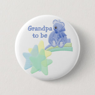 Badge Rond 5 Cm Grand-papa bleu d'ours à être