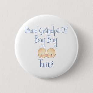 Badge Rond 5 Cm Grand-papa fier des jumeaux de garçon