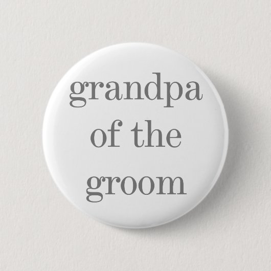 Badge Rond 5 Cm Grand-papa gris des textes de marié (Devant)