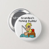 Badge Rond 5 Cm Grand-papas d'ours pêchant l'ami (Devant & derrière)