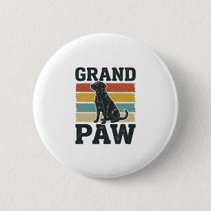 Badge Rond 5 Cm Grand Paw Vintage Chien Grand-père Conception de T