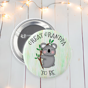 Badge Rond 5 Cm Grand-Père À Être   Baby shower à thème Koala