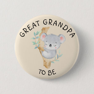 Badge Rond 5 Cm Grand-Père À Être   Baby shower à thème Koala