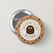 Badge Rond 5 Cm Grand-Père À Être Bouton Bois Thème Aninmal (Devant & derrière)