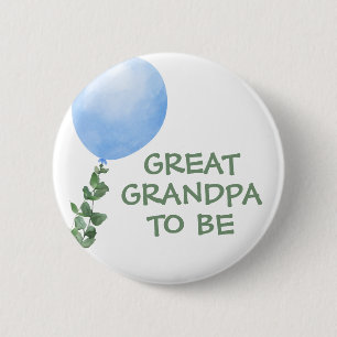 Badge Rond 5 Cm Grand-père à être le Baby shower Bleu Balloon