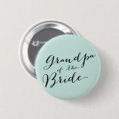 Badge Rond 5 Cm Grand-père de la mariée Script Mariage fête de la  (Devant & derrière)