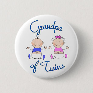 Badge Rond 5 Cm Grand-père des jumeaux