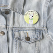 Badge Rond 5 Cm Grand-père d'être Llama avec Bow vert (En situation)