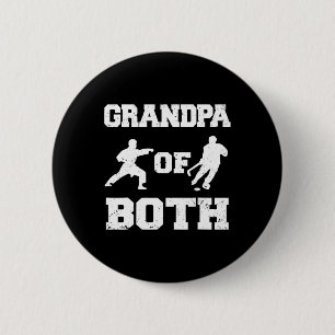 Badge Rond 5 Cm Grand-Père Du Hockey Drôle Et Du Karate Grand-pa