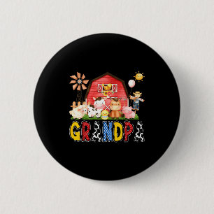 Badge Rond 5 Cm Grand-père Ferme Vache Anniversaire Garçon Corresp