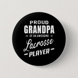 Badge Rond 5 Cm Grand-Père Fière D'Un Joueur De Crosse Magnifique