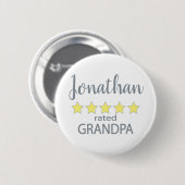 Badge Rond 5 Cm Grand-père noté 5 étoiles (Devant & derrière)