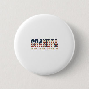 Badge Rond 5 Cm Grand-père patriotique héros protecteur légende ve