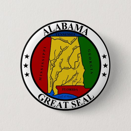 Badge Rond 5 Cm Grand phoque de l'Alabama (Devant)