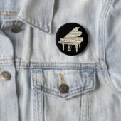 Badge Rond 5 Cm Grand Piano and Music Notes Button (En situation)