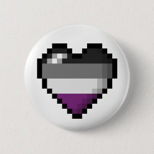 Badge Rond 5 Cm Grand Pixel Coeur Design dans la fierté sexuelle d