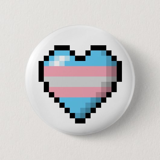 Badge Rond 5 Cm Grand Pixel Coeur Design dans le drapeau de la fie (Devant)