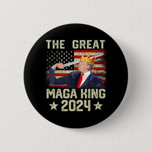 Badge Rond 5 Cm Grand Roi Trump Biden politique Ultra Mega P