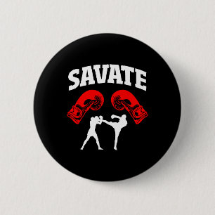 Badge Rond 5 Cm Grand Savate Boxing Design Kick Mixed martial art 